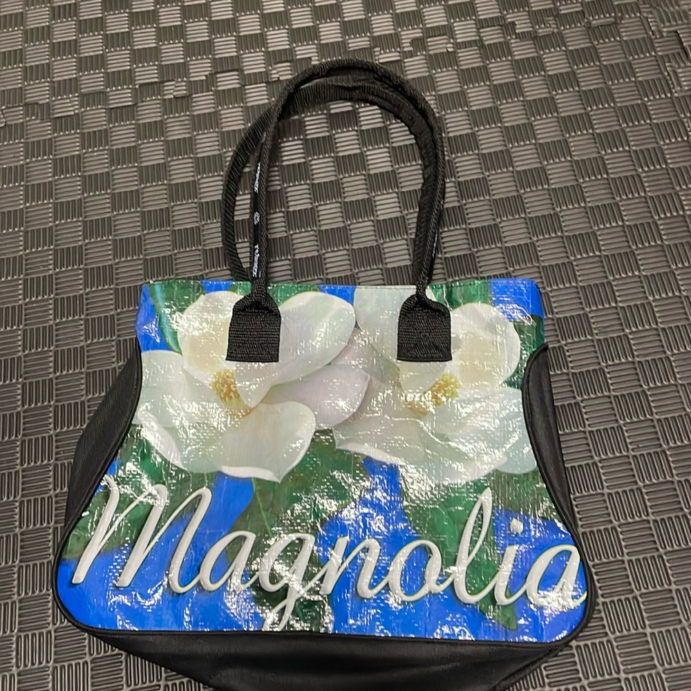 half the sky rebagz purse with magnolia flowers eco friendly purse